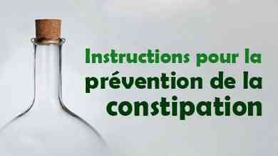 Instructions pour la prévention de la constipation